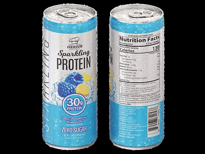 Bazaar Canned Sparkling Protein Drink With 30g Protein Zero Sugar And Nutrition Facts 3d model