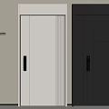 Pullform Swing Doors Featuring White And Dark Gray Styles With Black Handles On Light Wall 3d model