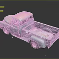 Vintage Turquoise Truck with Faded Pink Roof Open Bed and Rusty Classic Design
