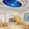 Modern classroom large classroom 3d model