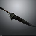 Ornate Fantasy Sword With Intricate Blade Design And Decorative Hilt Elements