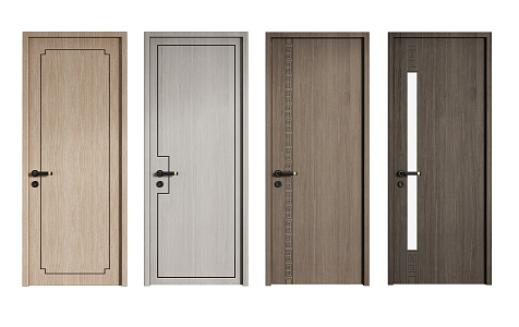 New Chinese Style Flat Door 3d model