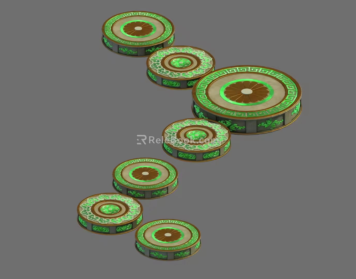 New Chinese Pavement Ground Pattern Ground Slab Road 3d model