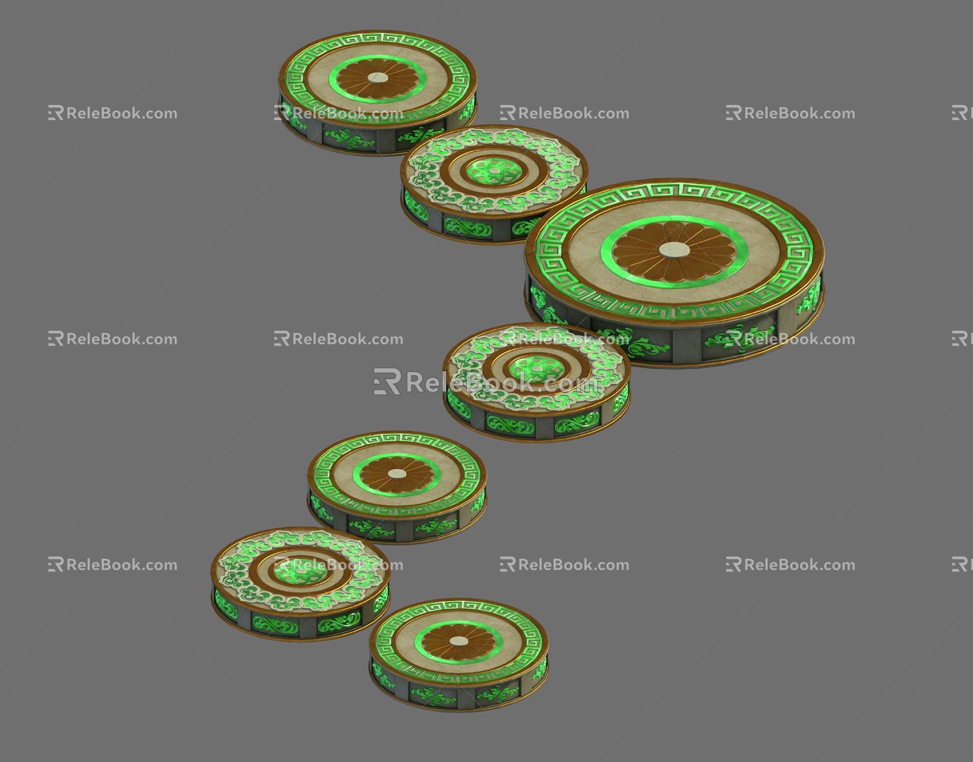 New Chinese Pavement Ground Pattern Ground Slab Road model