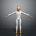 Humanoid Creature Character Featuring Yellow Horns White Body And Yellow Limbs
