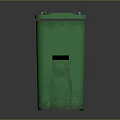 Green Household Waste Bin With Wheels Handles And Lid For Daily Use