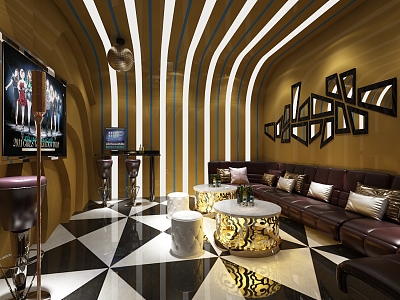 Light Luxury KTV Bar 3d model