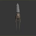 Artistic Elephant Sculpture With Long Legs And Stone Spire On Back