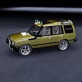 Green SUV Model With Roof Rack Silver Wheels And Front Grille Design