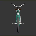 Turquoise Classic Bicycle With Brown Seat White Wheels And Rear Rack Design