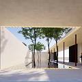 Modern White House Exterior Design With Large Windows And Green Lawn Against Blue Sky