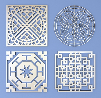 Carved Square Carved Traditional Pattern Lattice Carved Pattern Carved Pattern Classical Pattern 3d model