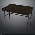 Stylish Wooden Desk With Drawers And Metal Legs For Home Office Use