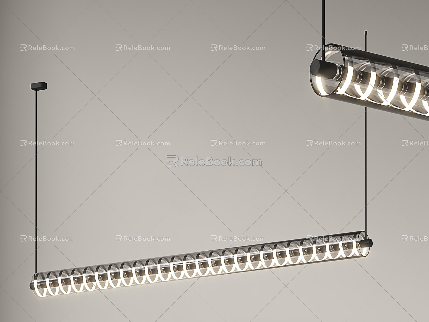 Modern Chandelier Simple Chandelier Light Luxury Chandelier One-word Long Chandelier Glass Long Chandelier 3d model