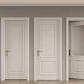 White Hinged Doors With Brass Handles And Open Design For Interior Decoration