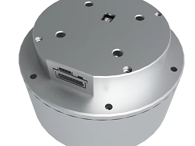 Silver Circular Metal Component With Multiple Holes And Label For Mechanical Use 3d model