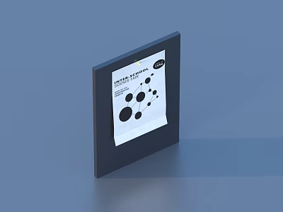 Black Frame Display With Review Template And Geometric Patterns For Home Use 3d model