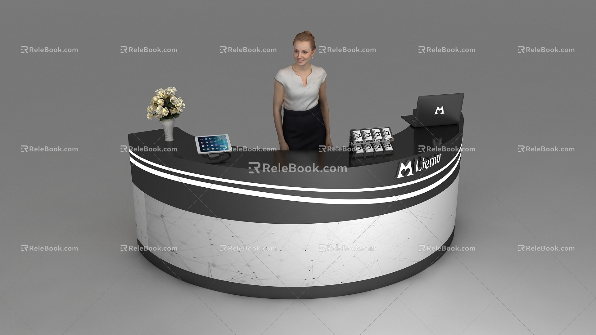 Arc Reception Desk 3d model