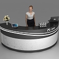 Arc Reception Desk 3d model