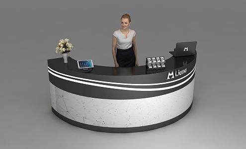 Arc Reception Desk 3d model