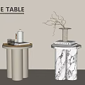 Modern side table modern decorative ornaments combination 3d model