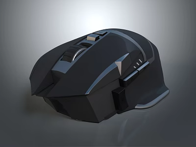 Black Gaming Computer Mouse with Modern Ergonomic Design Multiple Buttons and Scroll Wheel 3d model