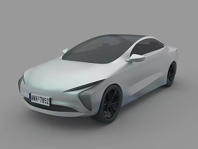 Sleek Modern Silver Sports Car With Aerodynamic Design Black Wheels And Streamlined Body 3d model
