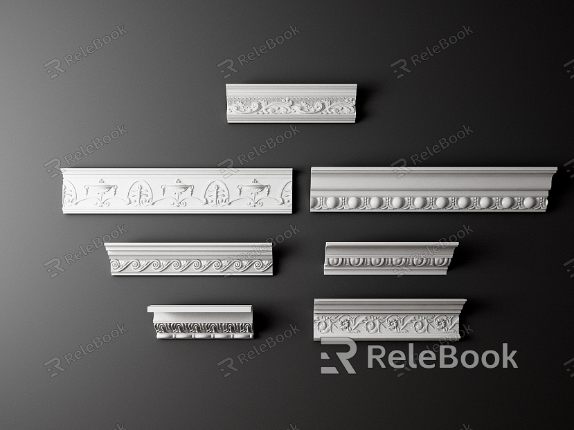 European plaster line gypsum carved line model