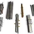 Steel bar push field building materials push field building steel scaffolding I-steel building materials 3d model