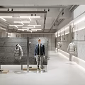 BAREICIGRA Clothing Store Modern Exterior Design With Stone Wall Glass Door And Storefront Window