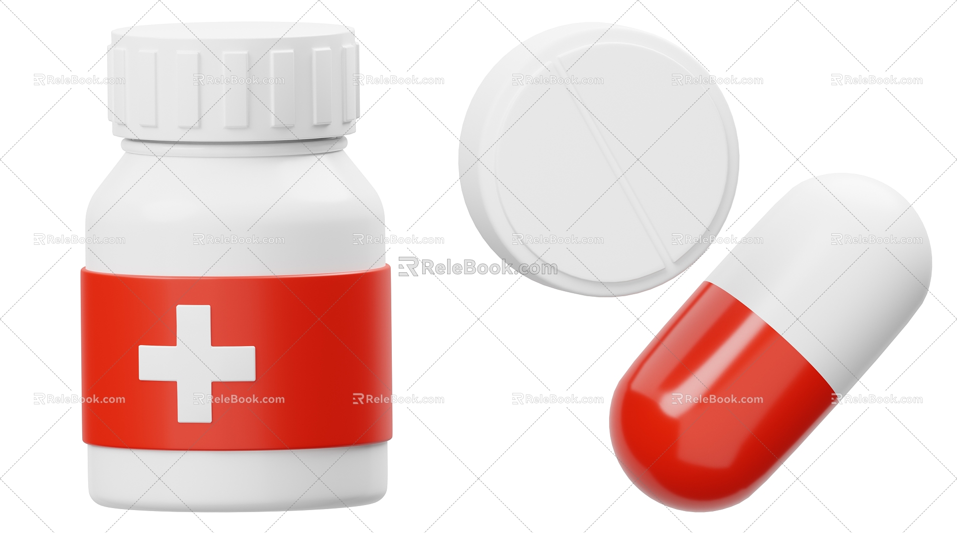 Modern medicine drug cartoon drug 3d model