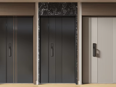Modern Security Doors With Different Designs And Durable Construction For Home Entrance 3d model