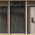Modern password door 3d model