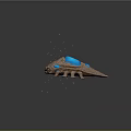 Fantasy Character Design Of Rock Like Creature With Blue Glowing Parts And Red Eyes