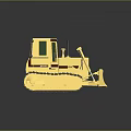 Yellow Bulldozer Functional Construction Vehicle With Green Windows Tracks And Blade