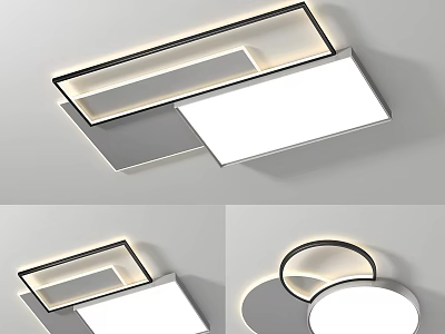 Modern Ceiling Lights With Sleek Geometric Design And LED Lighting Fixtures 3d model