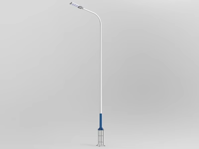 Modern Single Pole Outdoor Light With White Blue Design For Street Lighting 3d model