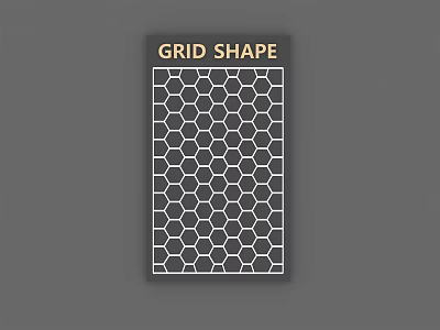 Grid Shape Wall Decor With Hexagon Pattern And Minimalist Black White Design 3d model