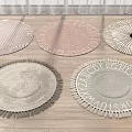Various Style Round Rugs with Tassels and Letter Patterns for Home Decor