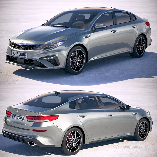Silver Sedan Exterior Design Featuring Sleek Body Sporty Alloy Wheels And Front Rear Views 3d model 