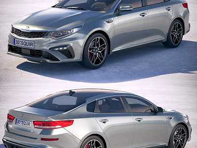 Silver Sedan Exterior Design Featuring Sleek Body Sporty Alloy Wheels And Front Rear Views 3d model