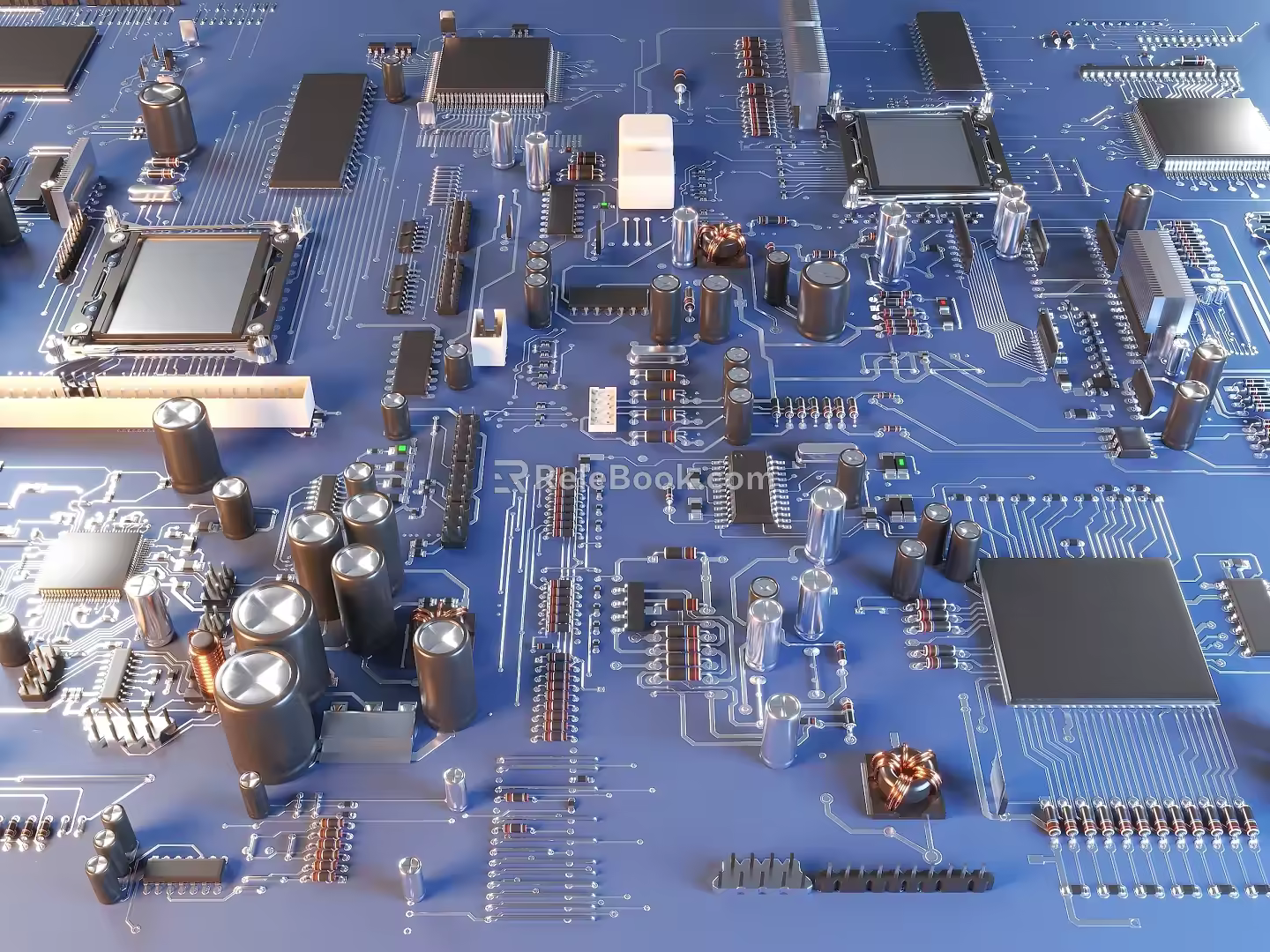 computer motherboard cpu circuit motherboard electronic circuit parts electronic components capacitance circuit network chip circuit board electronic accessories 3d model