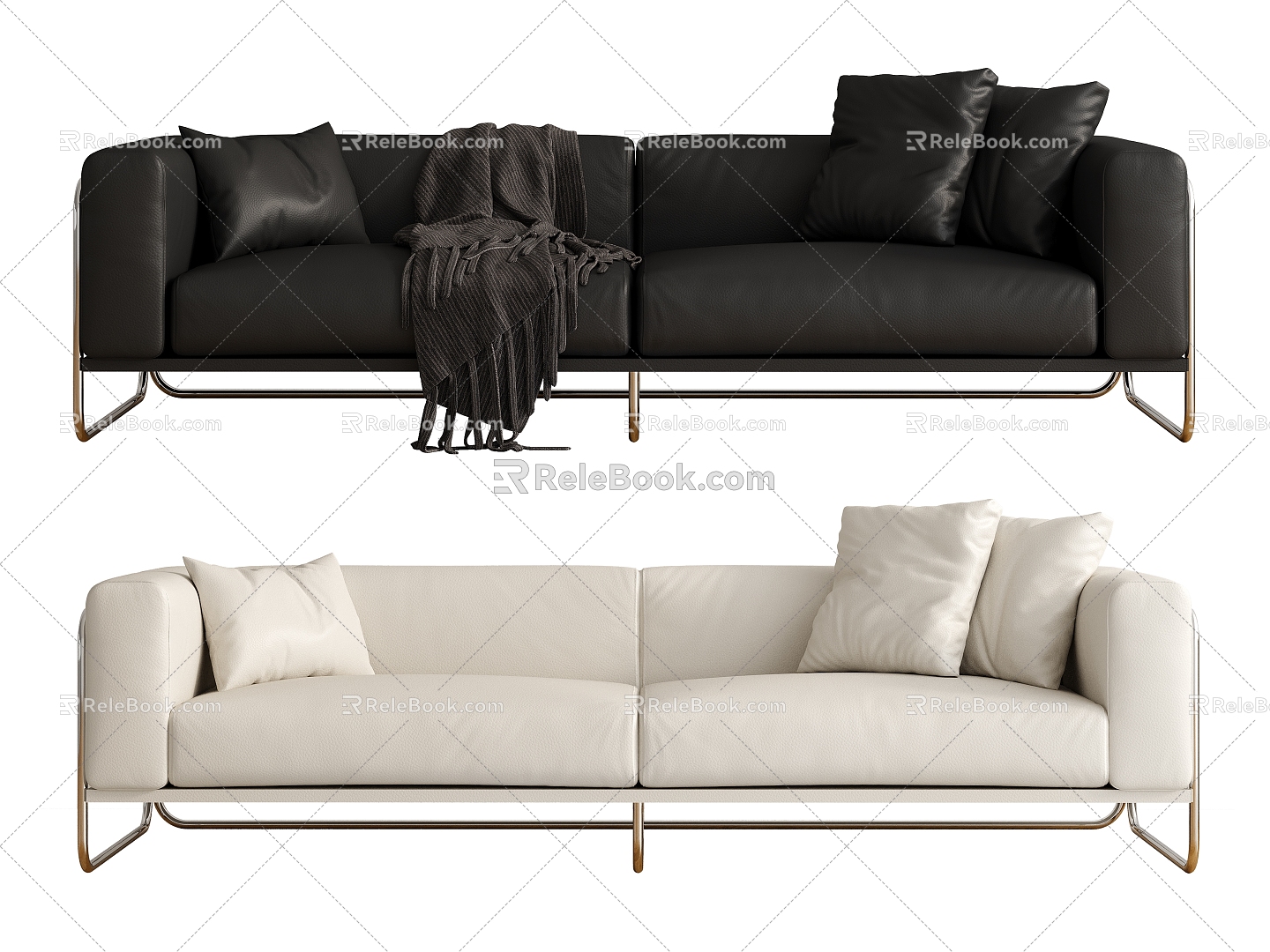 Modern double sofa 3d model