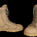 Beige High Top Lace Up Boots With Yellow Sole For Outdoor Activities And Daily Wear