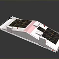 Modern Building Model Featuring Solar Panels Geometric Design And Colored Sections 3d model