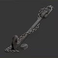 Rusty Metal Anchor with Chain Essential Component for Water Transport Vehicles