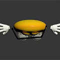 Yellow Smiley Face Decorative Figurine Set Wearing Black Sunglasses White Hands And Gray Shoes