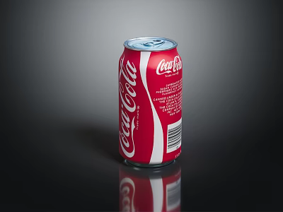 Red Coca Cola Can With Silver Pull Tab And White Logo On Dark Background 3d model