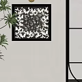 Abstract Painting with White Butterflies on Black Background Wall Art Decor
