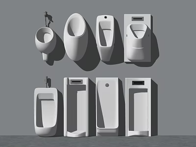 Various Design Styles of Modern Wall Mounted Urinals for Bathrooms 3d model